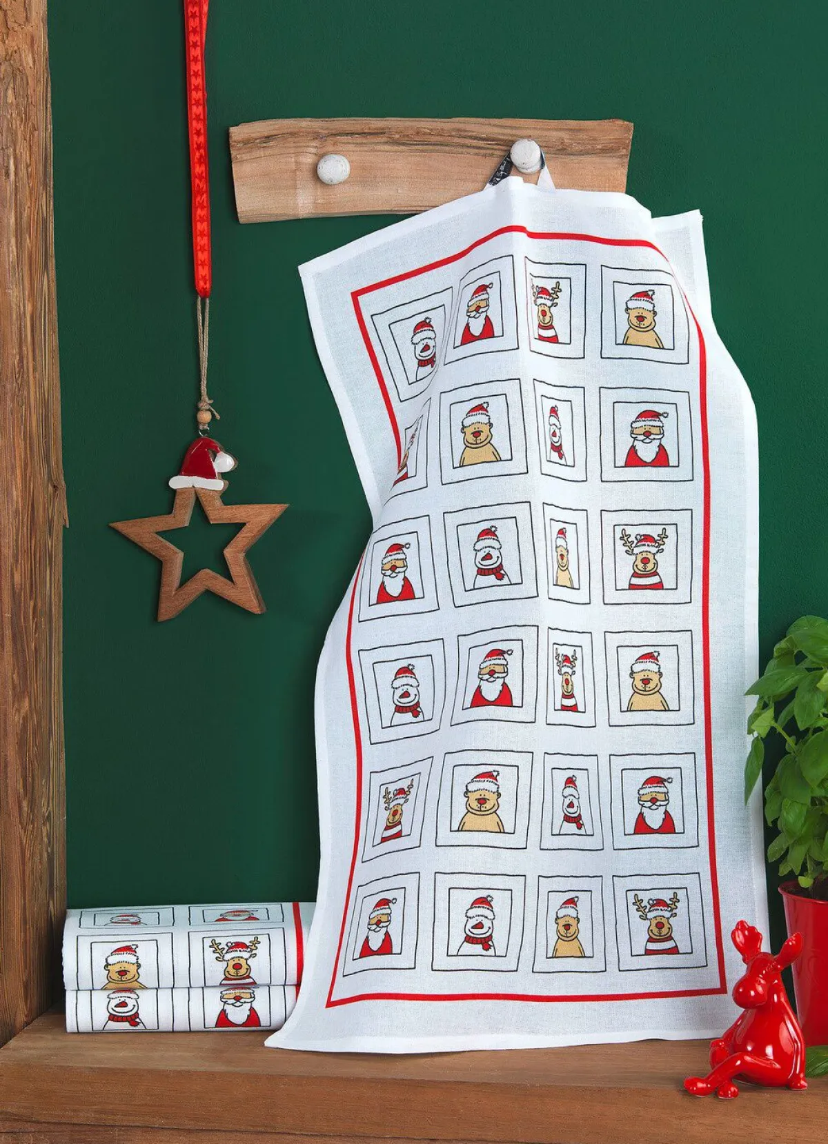 BADER Weihnachtliche Geschirrtücher, 3er-Set