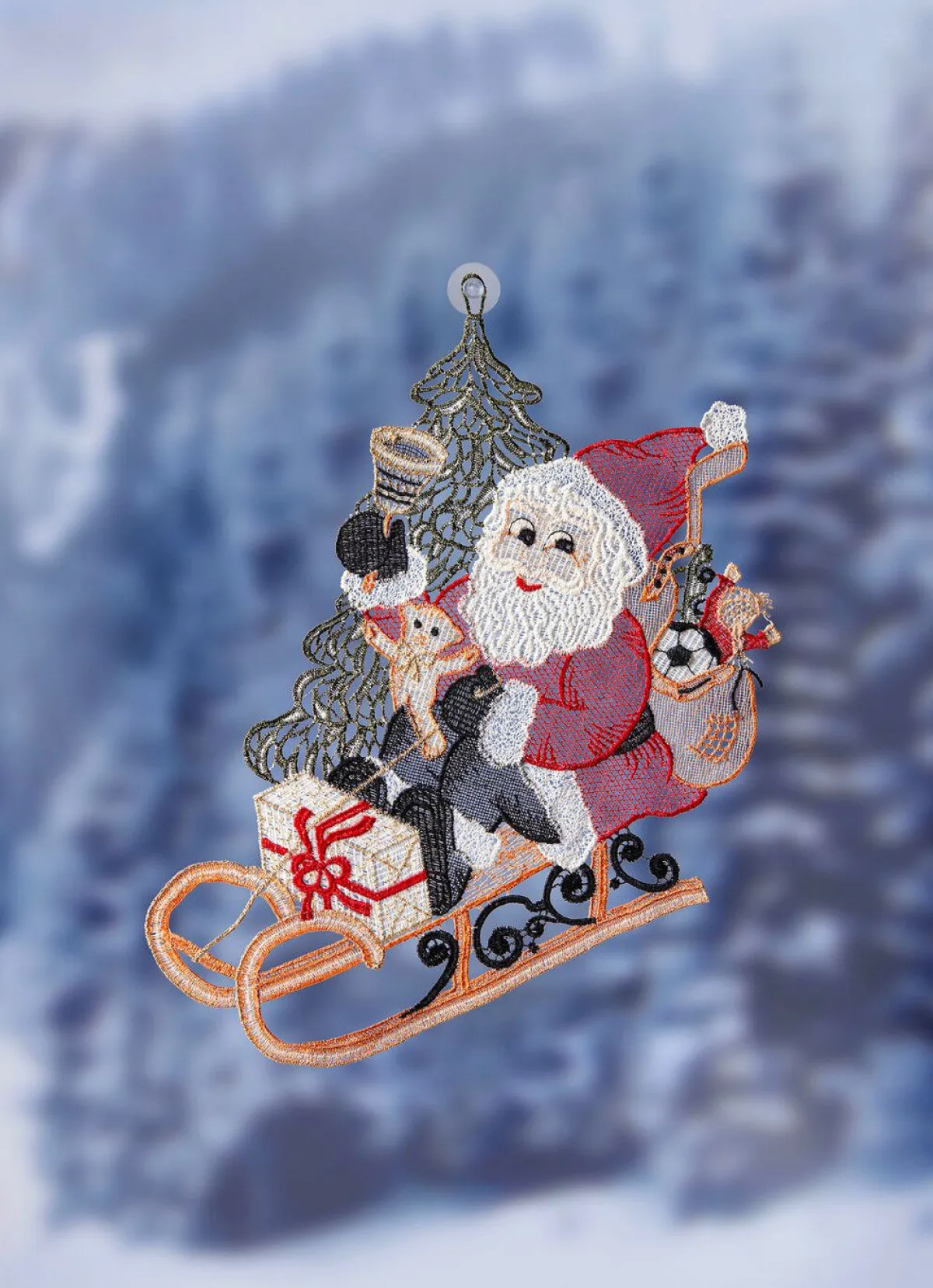 PLAUENER SPITZE Weihnachtliches Fensterbild aus