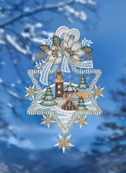 PLAUENER SPITZE Weihnachtliches Fensterbild aus