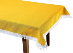 BADER Wind- und wetterfeste Gartentischdecke mit Fransenabschluss