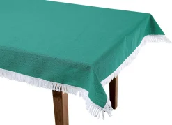 BADER Wind- und wetterfeste Gartentischdecke mit Fransenabschluss