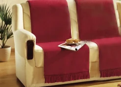 BADER Wohndecke und Sesselschoner mit Fransenabschluss