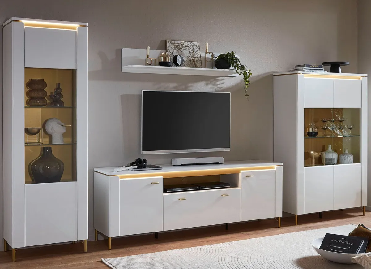 BADER Wohnwand mit LED-Beleuchtung und Softclose