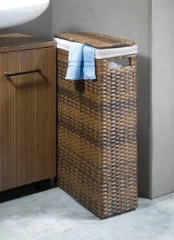 BADER Wäschekorb mit Polyrattan-Geflecht