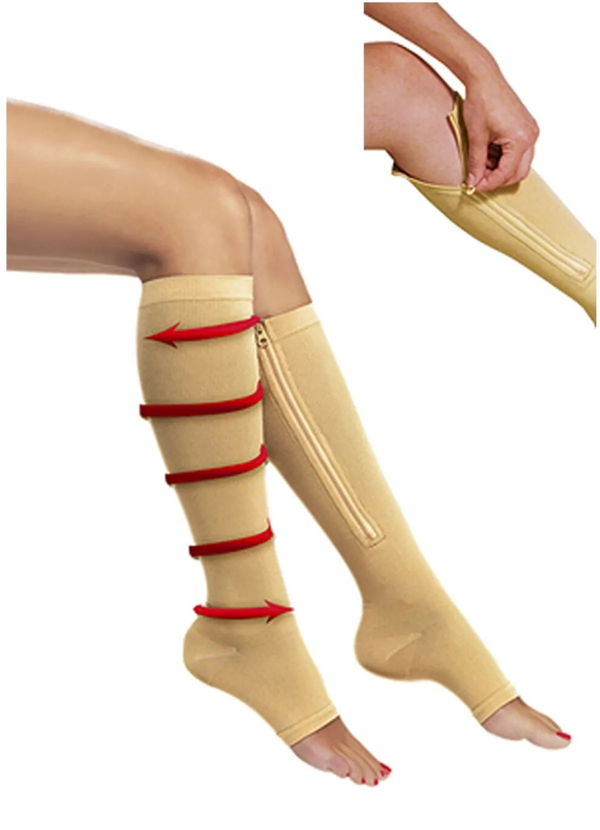 MEDIA SHOP Zip Sox Kompressionsstrümpfe mit Reißverschluss