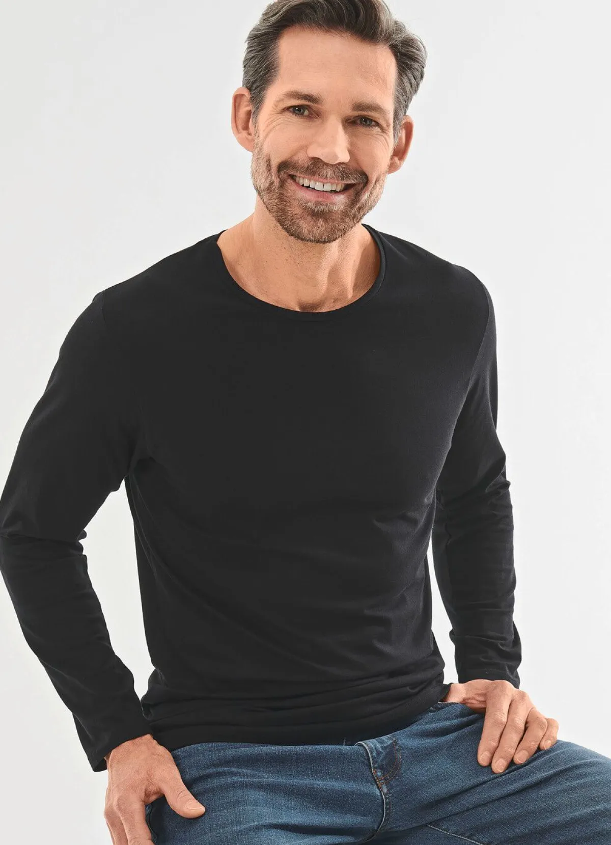 Herren BADER Zweierpack Shirts mit langen Ärmeln