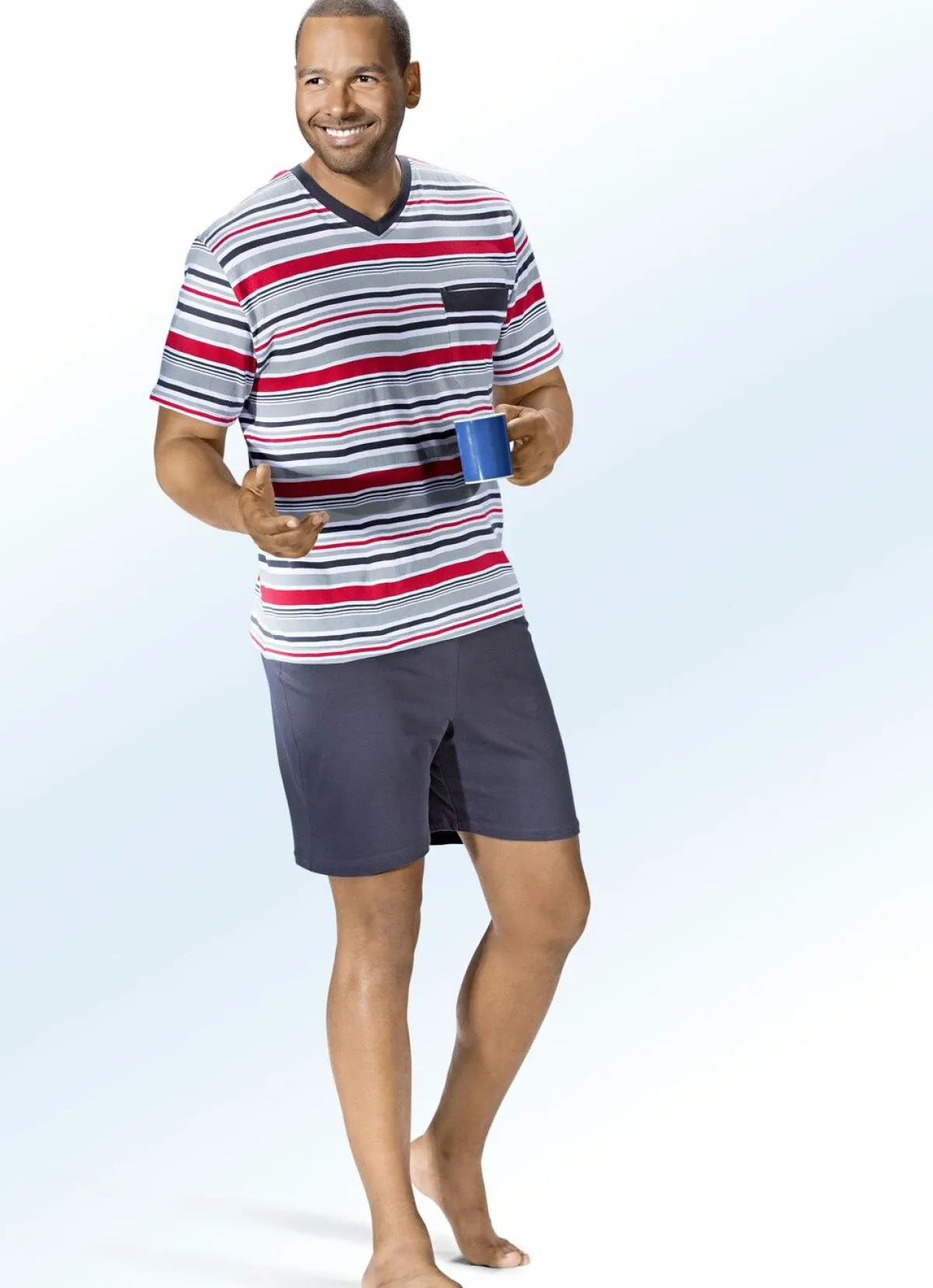 Herren BADER Zweierpack Shortys mit V-Ausschnitt und Brusttasche